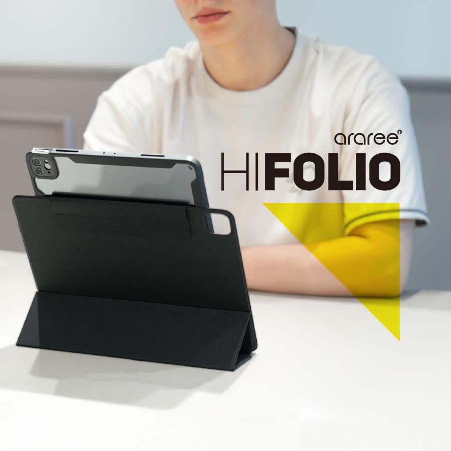 iPad Pro 2024 11インチ ケース スタンド カバー 強力 マグネット 式 分離式 角度調整 iPadスタンド iPadPro 2024年 アイパッドプロ 11 M4 対応 araree HIFOLIO | araree
