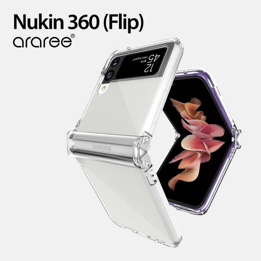 araree Galaxy Z Flip3 5G ケース クリア ストラップホール 付