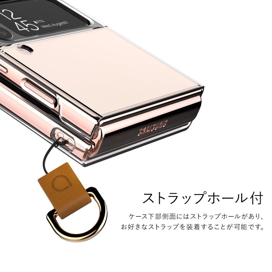 Galaxy Z Flip4 5G ケース カバー クリア ストラップホール 付 スマホケース 薄型 透明 クリアケース SCG17 / SC-54C ギャラクシーZフリップ4 araree Nukin｜comwap｜06