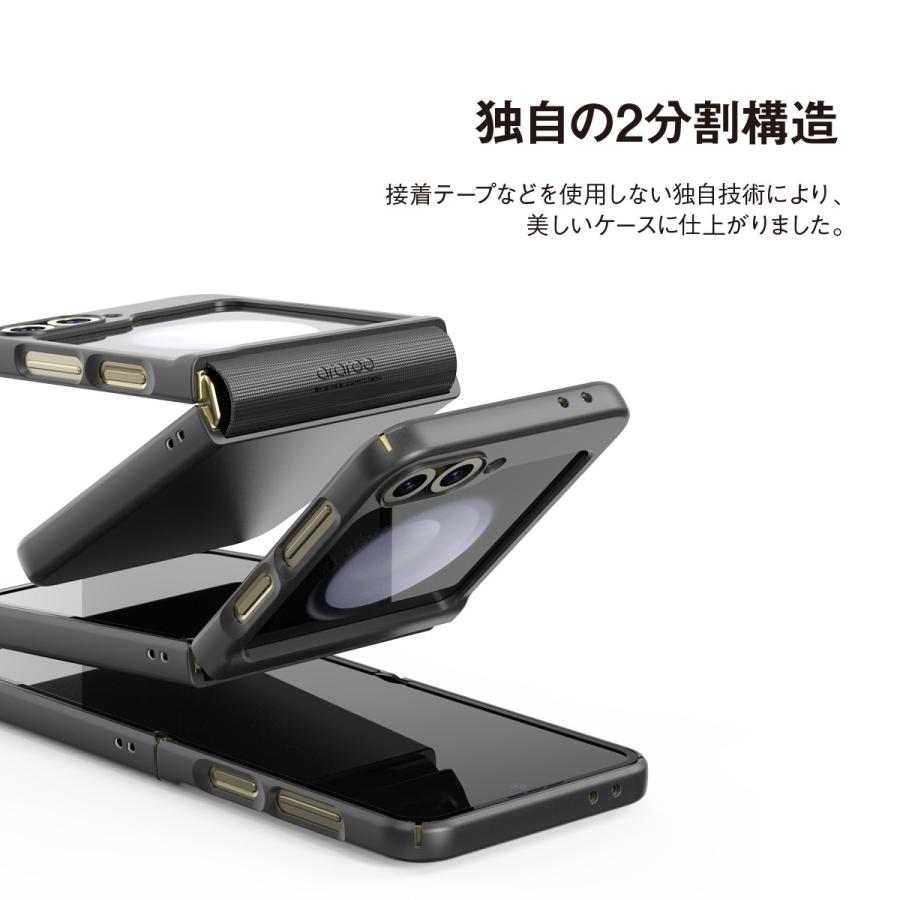 araree Galaxy Z Flip6 ケース ヒンジ保護 薄型 軽量 シンプルスマホ