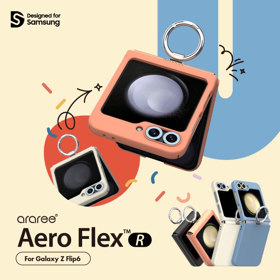 araree Galaxy Z Flip6 ケース ヒンジ保護 薄型 軽量 ストラップホール
