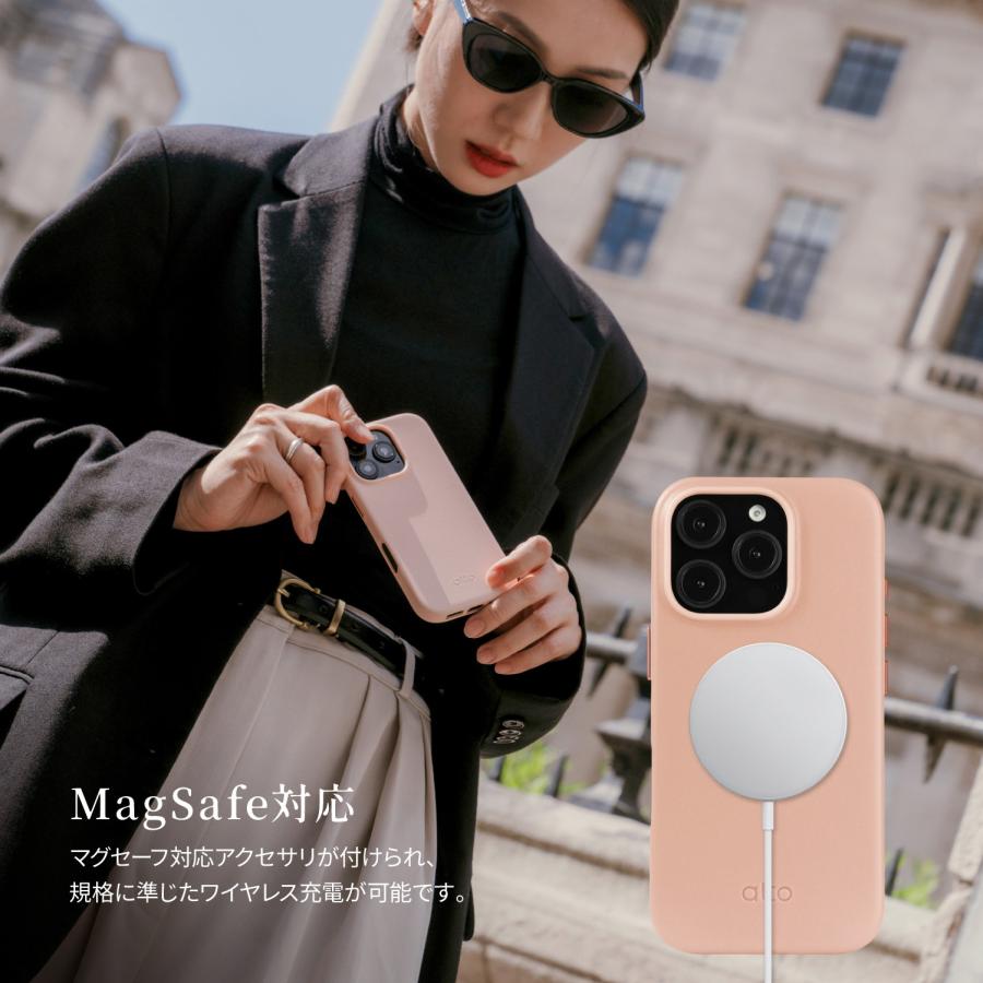 iPhone16Pro ケース 本革 MagSafe イタリア製 セメント 用 iPhone16Pro ケース MagSafe 対応 レザー 本革 耐衝撃 イタリア 製 革