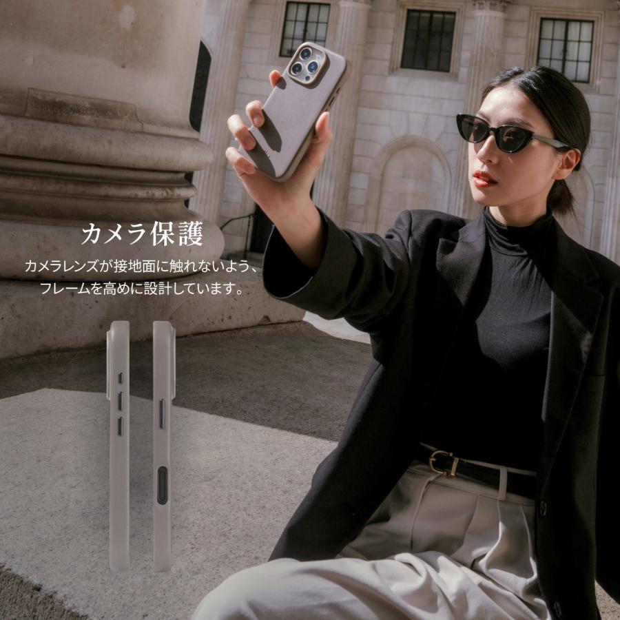 iPhone16Pro ケース 本革 MagSafe イタリア製 セメント 用 iPhone16Pro ケース MagSafe 対応 レザー 本革 耐衝撃 イタリア 製 革