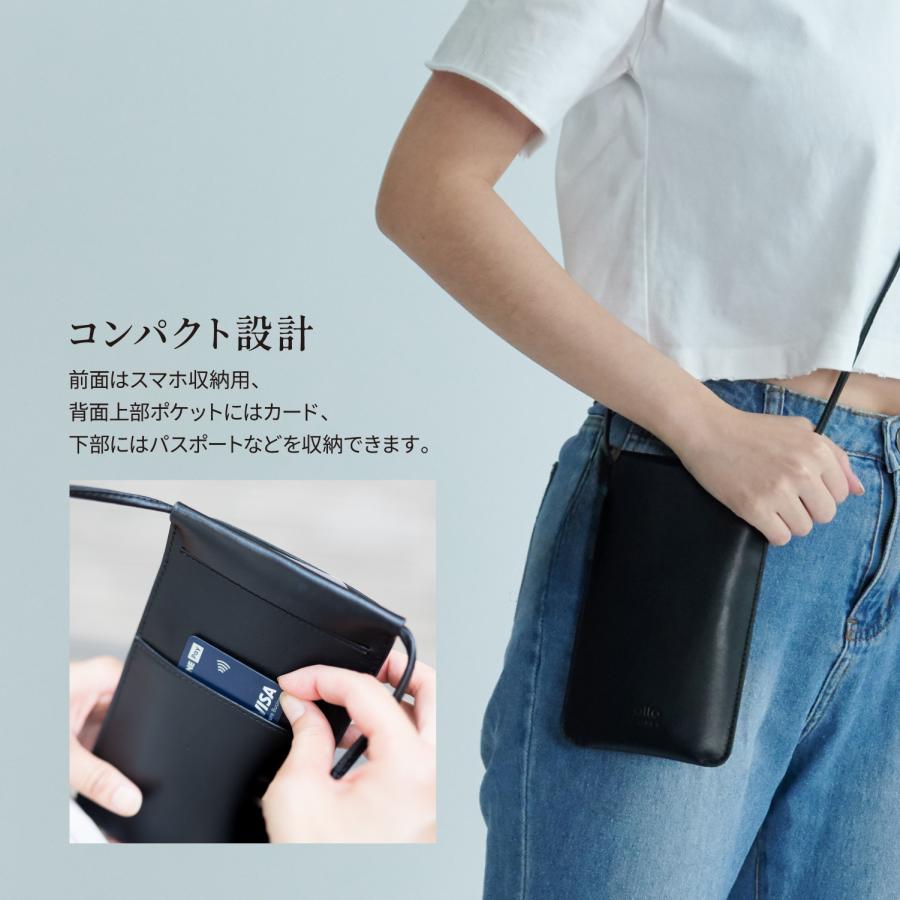 スマホ ショルダーバッグ 本革 サコッシュ スマホポーチ カード収納 付 革 小さめ バッグ レザー ミニバッグ メンズ レディース 対応 Alto Leather Phone Purseの画像