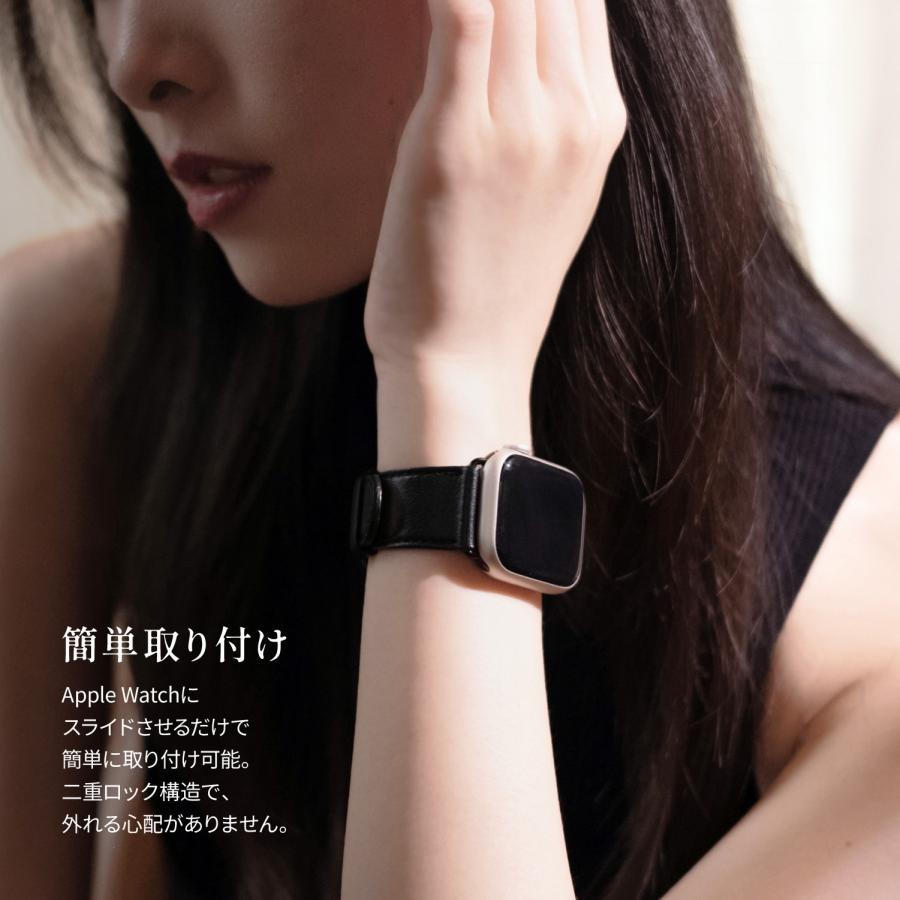 アップルウォッチ バンド 革 レザー ベルト 調節可 Apple Watch 11 10 9 AppleWatch SE3 SE2 SE 38 40 41 42 mm 他 アップル ウォッチ 対応 Alto Leather Bandの画像