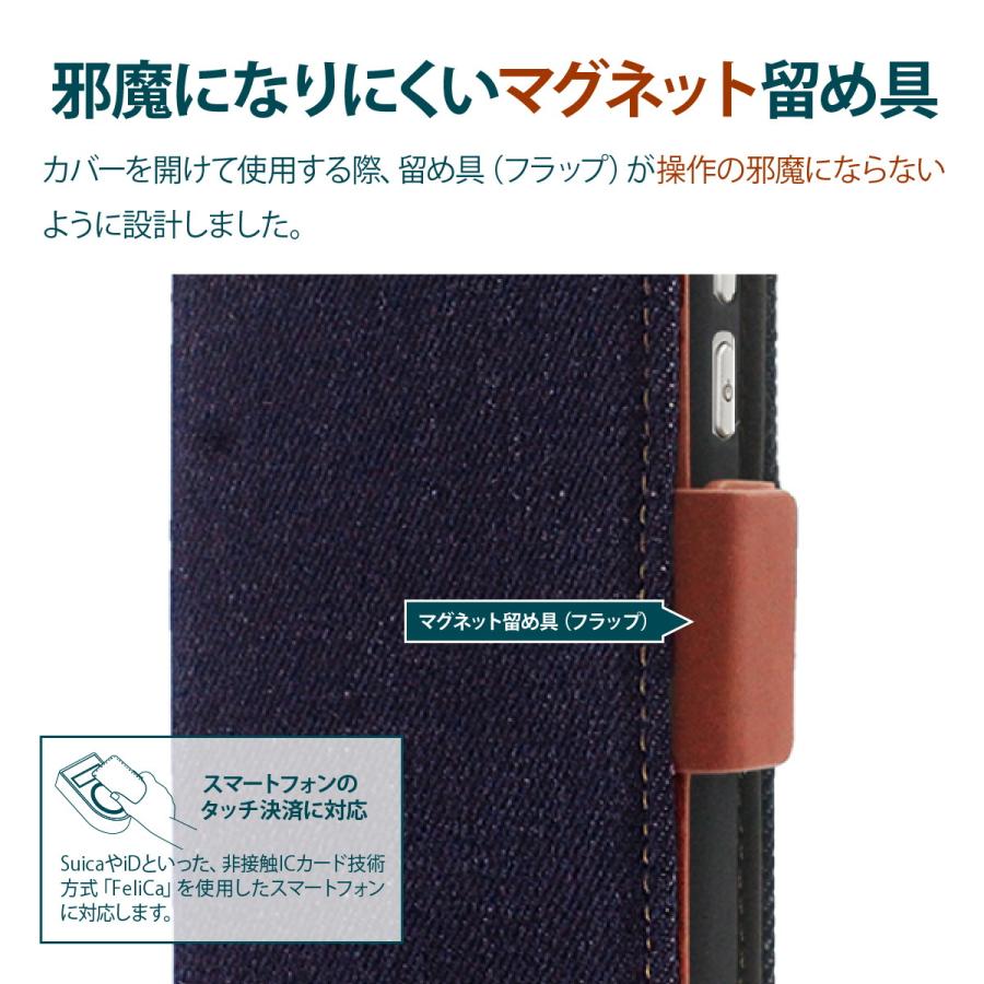 BASIO active2 active シンプルスマホ6 ケース 手帳型 カード 収納 ストラップ スタンド デニム カバー ベイシオアクティブ アクティブ2 対応 Corallo NU JEANS | Corallo | 03