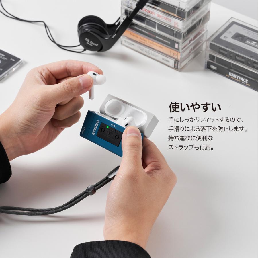 エラゴ　AirPods Pro2ケース ストラップ付 ブラック イヤホンケース Amazon | 【elago】 AirPods Pro2 対応 シリコン ケース ストラップ