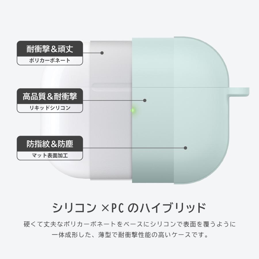 elago AirPods Pro2 ケース カラビナ 付き 耐衝撃 PC シリコン カバー