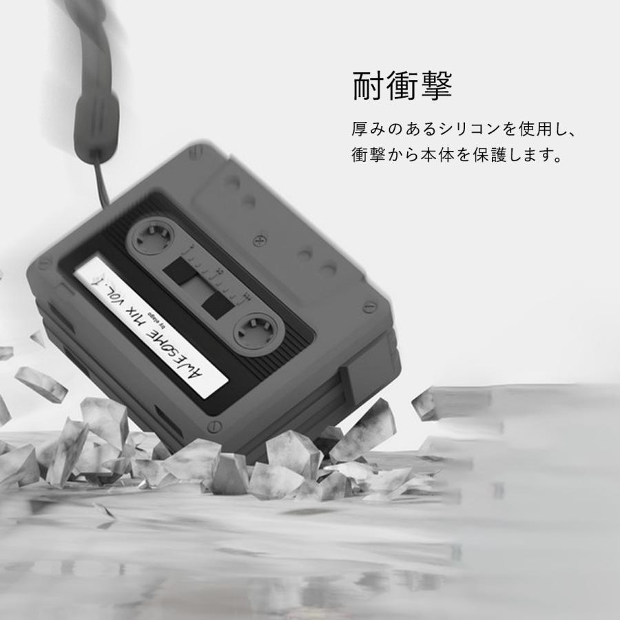 elago AirPods Pro2 ケース ストラップ 付 カセットテープ デザイン
