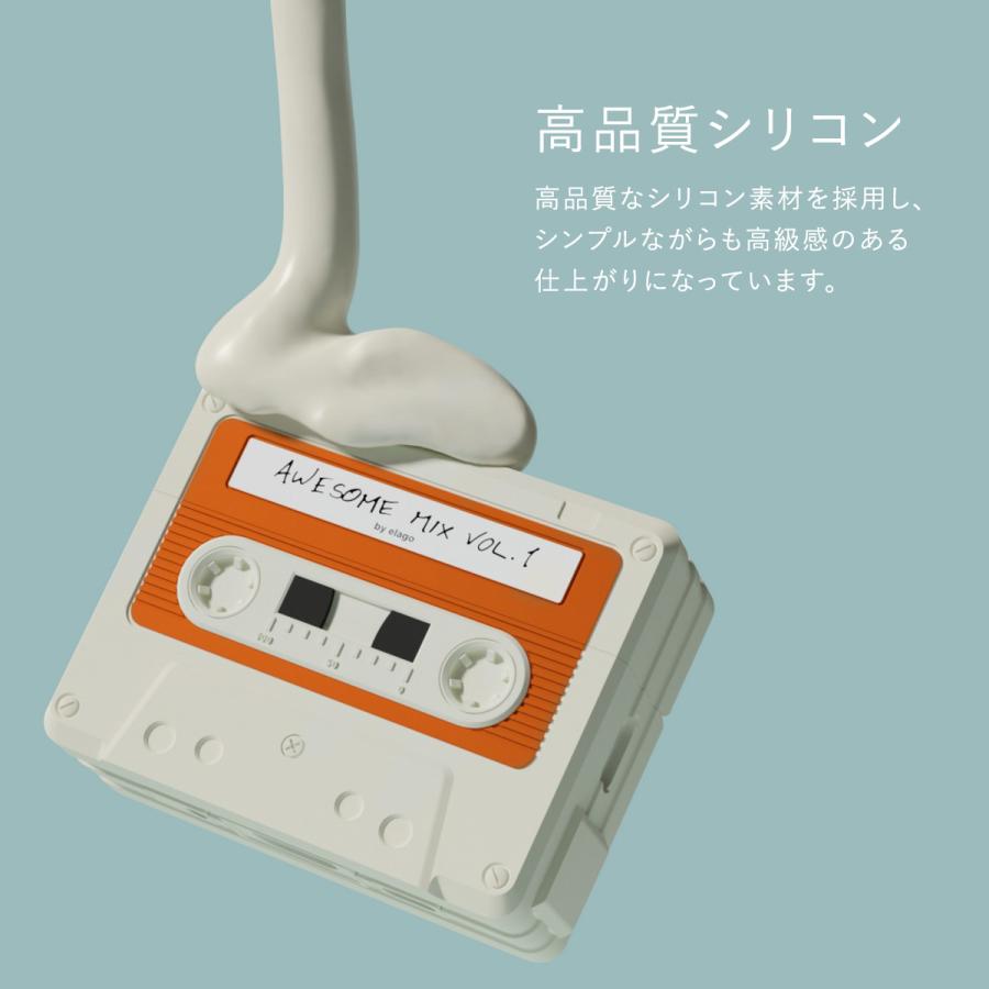 elago AirPods Pro2 ケース ストラップ 付 カセットテープ デザイン