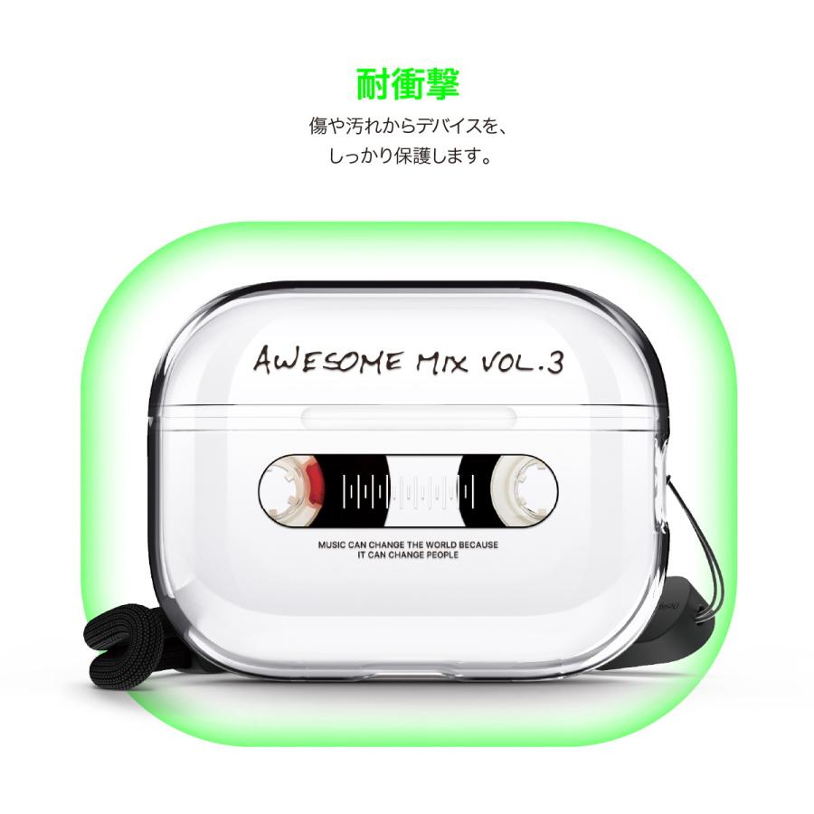 AirPods Pro 2 ケース ストラップ 付 耐衝撃 クリア カバー カセット デザイン クリアケース AirPodsPro2 第2世代 対応 elago monthly elago CLEAR CASE | elago | 04