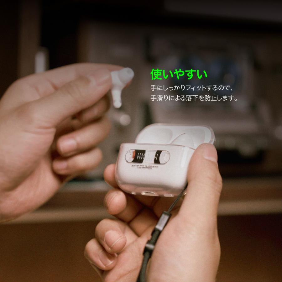 AirPods Pro 2 ケース ストラップ 付 耐衝撃 クリア カバー カセット デザイン クリアケース AirPodsPro2 第2世代 対応 elago monthly elago CLEAR CASE | elago | 05