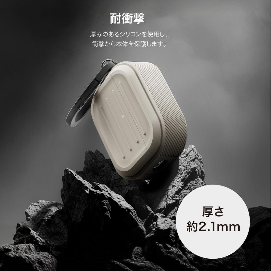 elago AirPods Pro3 ケース 耐衝撃 落下防止 カラビナ 付 おしゃれ