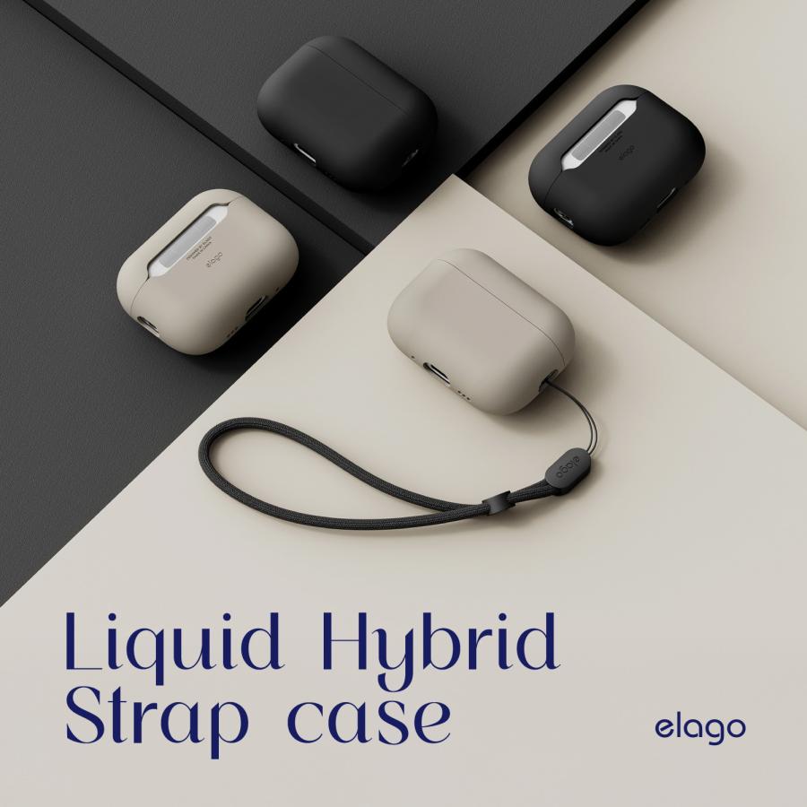 elago AirPods Pro3 ケース シリコン 耐衝撃 落下防止 ストラップ付