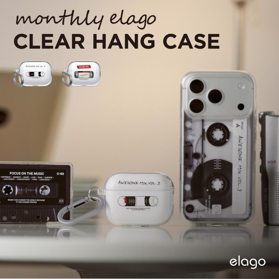 elago AirPods Pro3 ケース カラビナ 付 耐衝撃 おしゃれ デザイン 