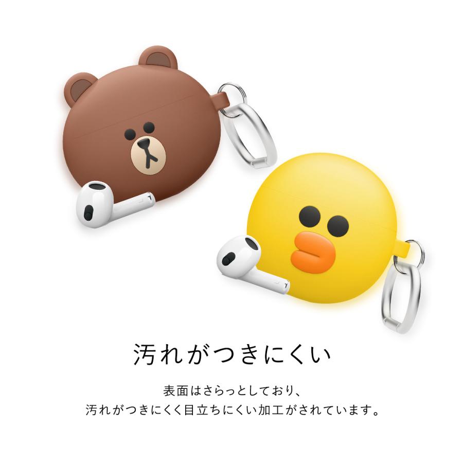 AirPods 3 ケース シリコン カバー ラインフレンズ 公式 ライセンス グッズ カラビナ 付 カバー AirPods3 3世代 エアポッズ 第3世代 elago LINE FRIENDS B&F | elago | 04