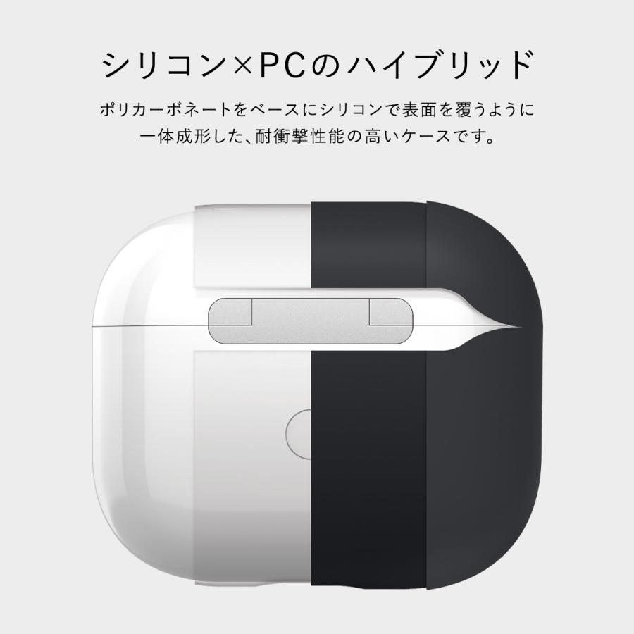 AirPods 3 3世代 ケース 耐衝撃 カラビナ 付 シリコン 加工 ハード カバー AirPods 3ケース AirPods3 エアポッズ 第3世代 対応 elago LIQUID HYBRID HANG | elago | 01