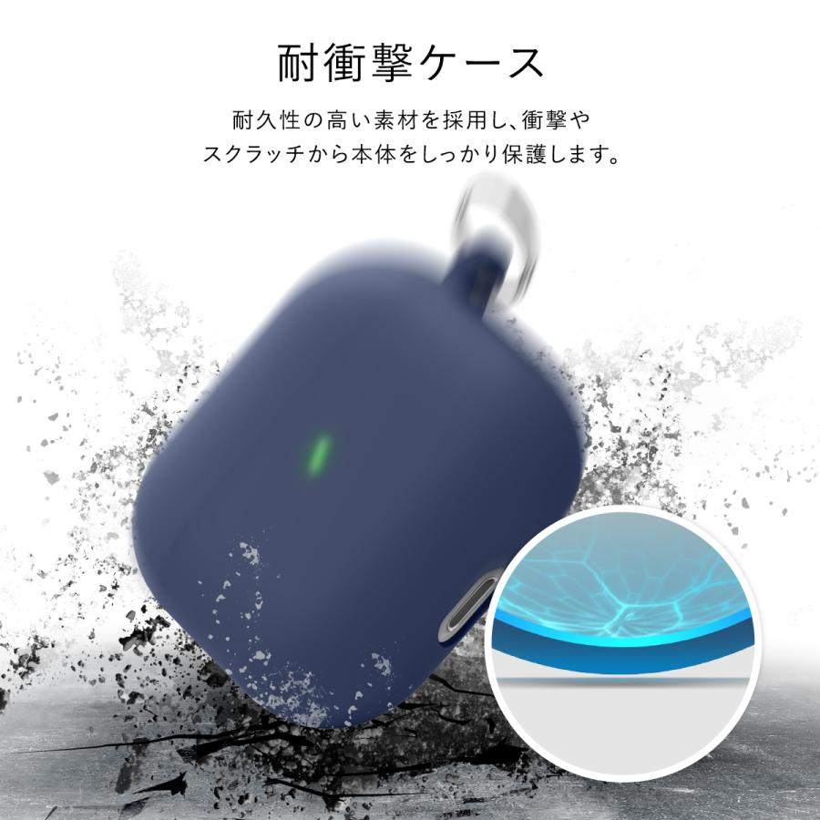 AirPods 3 3世代 ケース 耐衝撃 カラビナ 付 シリコン 加工 ハード カバー AirPods 3ケース AirPods3 エアポッズ 第3世代 対応 elago LIQUID HYBRID HANG | elago | 02