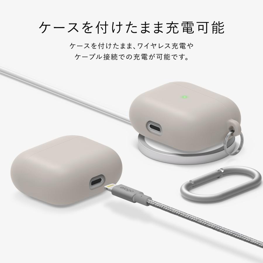 AirPods 3 3世代 ケース 耐衝撃 カラビナ 付 シリコン 加工 ハード カバー AirPods 3ケース AirPods3 エアポッズ 第3世代 対応 elago LIQUID HYBRID HANG | elago | 05