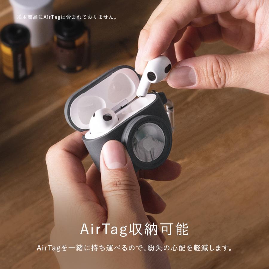 AirPods 3 ケース カメラ デザイン カラビナ 付 シリコン カバー AirTag 収納 シリコンケースAirPods 3世代 AirPods3 エアポッズ 第3世代 elago SNAP SHOT CASE | elago | 02