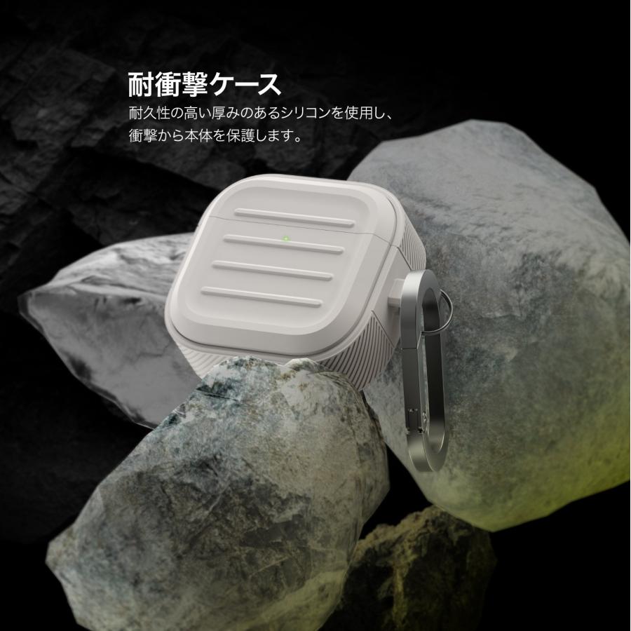 AirPods 4 ケース 耐衝撃 落下防止 カラビナ 付 シリコン カバー ワイヤレス充電 MagSafe 対応 AirPods4 エアポッツ 4 第4世代 対応 elago ARMOR CASE | elago | 01