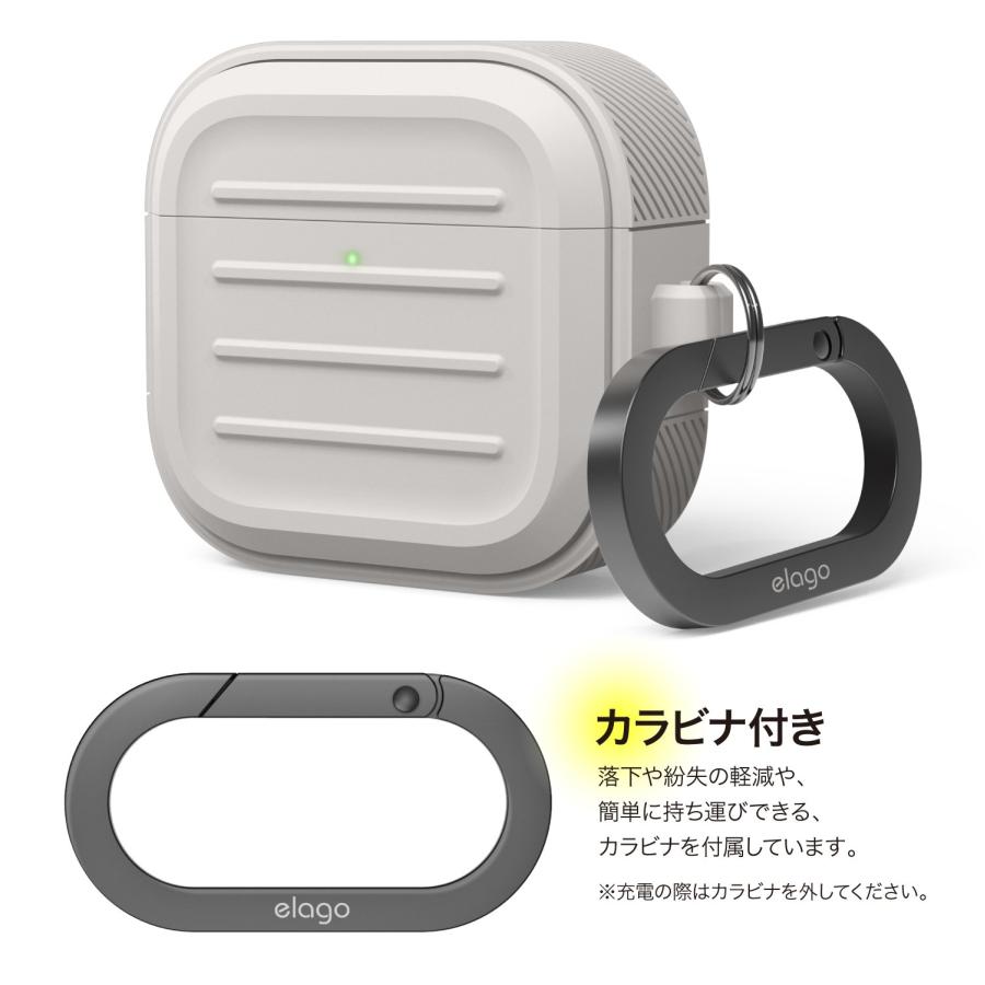 AirPods 4 ケース 耐衝撃 落下防止 カラビナ 付 シリコン カバー ワイヤレス充電 MagSafe 対応 AirPods4 エアポッツ 4 第4世代 対応 elago ARMOR CASE | elago | 05