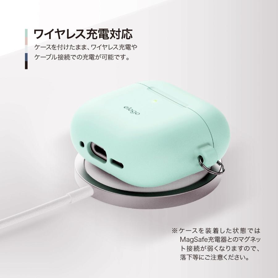 AirPods 4 ケース シリコン カバー カラビナ 付き 耐衝撃 ソフト 薄型 落下防止 ワイヤレス充電  AirPods4 エアポッツ 4 第4世代 対応 elago SILICONE HANG CASE | elago | 02