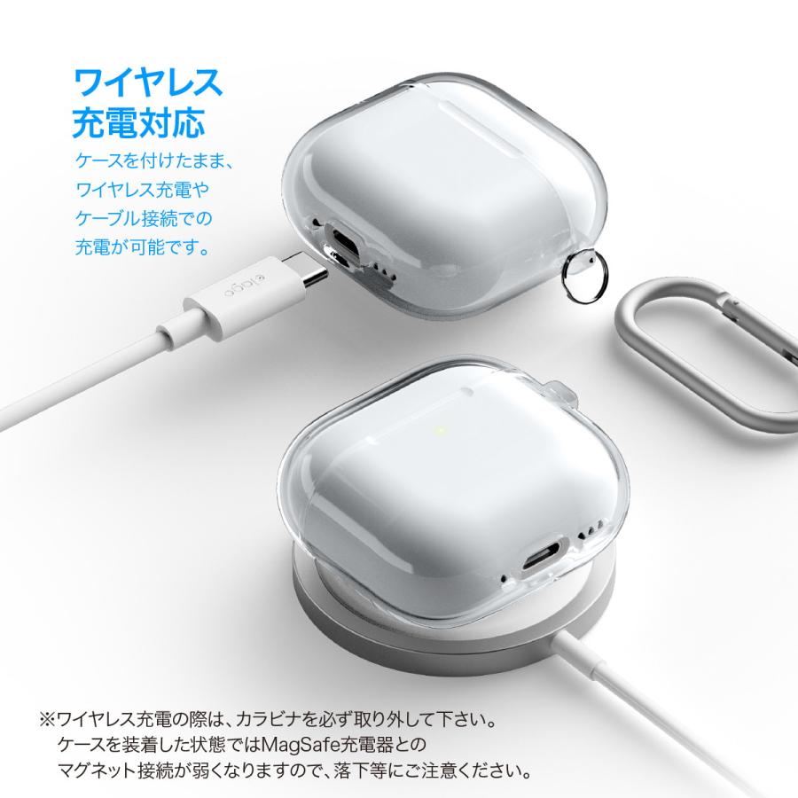 elago AirPods 4 ケース 透明 クリア カバー カラビナ 付き 落下 elago AirPods 4 ケース 透明 クリア カバー カラビナ 付き 落下