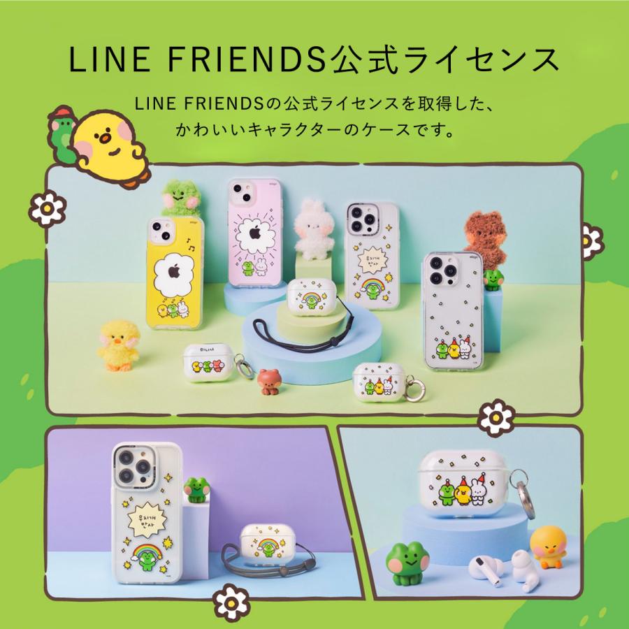 AirPods Pro ケース ラインフレンズ 公式ライセンス グッズ カラビナ 付 透明 カバー Apple AirPods Pro 対応 elago LINE FRIENDS B&F minini | elago | 01