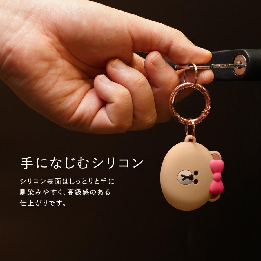 AirTag 2 1 ケース ラインフレンズ 公式 ライセンス キーホルダー カラビナ 付 可愛いAir Tag 第二世代 第一世代 エアタグ  elago LINE FRIENDS BURGER TIME | elago | 05