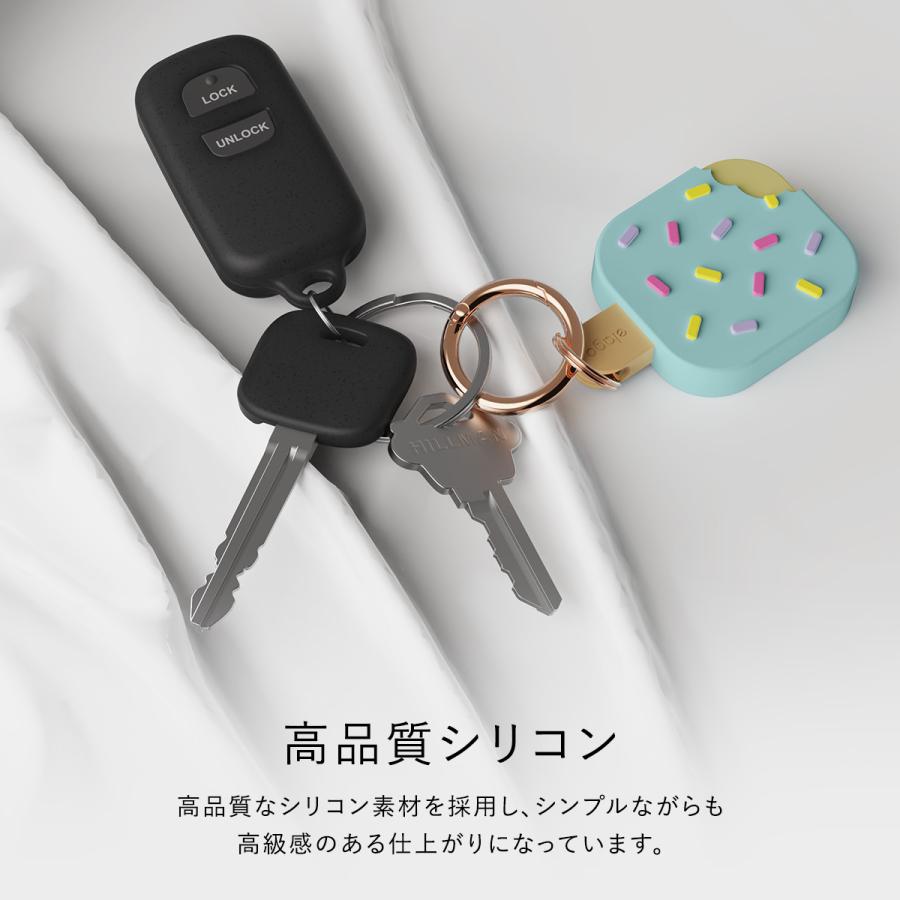 AirTag 2 1 ケース おしゃれ かわいい デザイン カバー 落下防止 カラビナ 付 シリコン カバー Air Tag 第二世代 第一世代 エアタグ elago ICE CREAM | elago | 05