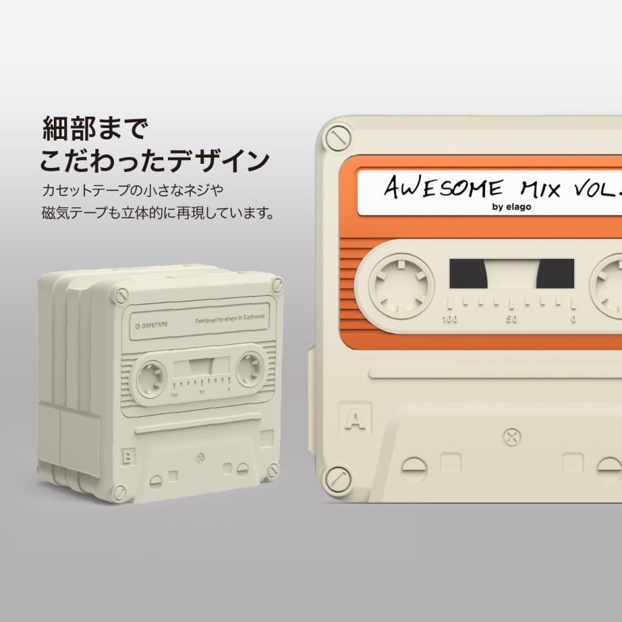 Galaxy Buds2 / Galaxy Buds FE / Pro / Live ケース 耐衝撃 シリコン カバー GalaxyBuds 2 ギャラクシー バッズ 2 他 対応 elago CASETTE TAPE BASIC CASE | elago | 02