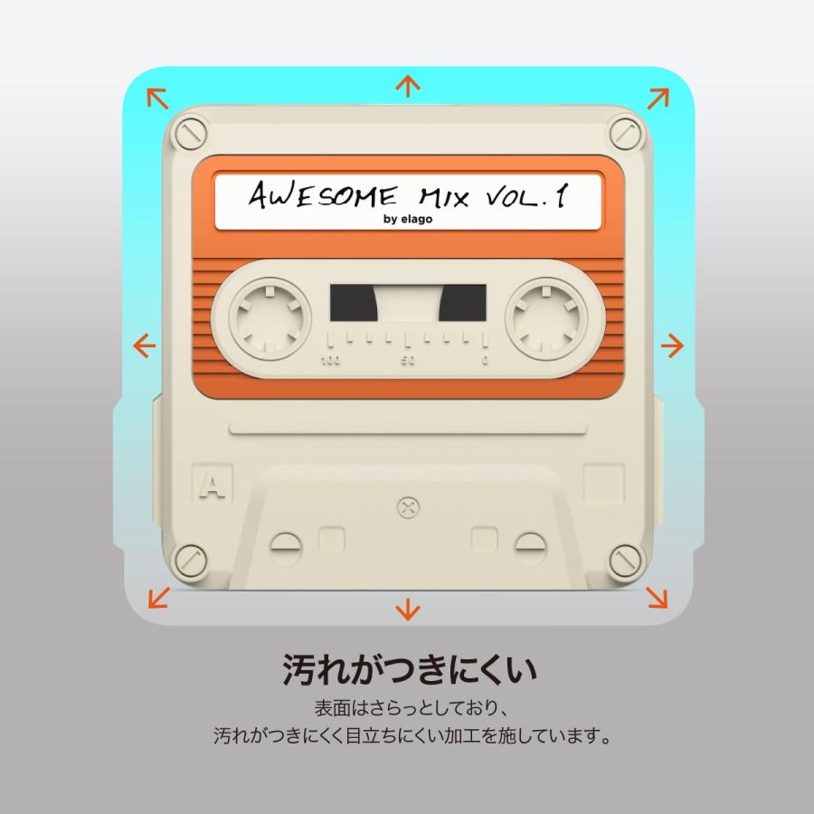 Galaxy Buds2 / Galaxy Buds FE / Pro / Live ケース 耐衝撃 シリコン カバー GalaxyBuds 2 ギャラクシー バッズ 2 他 対応 elago CASETTE TAPE BASIC CASE | elago | 05