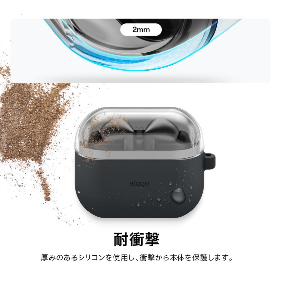 Galaxy Buds3 FE Buds 3 Pro ケース カラビナ 付 耐衝撃 ソフト クリア シリコン カバー GalaxyBuds3 3FE ギャラクシーバッズ3プロ 対応 elago DUO HANG CASE | elago | 03