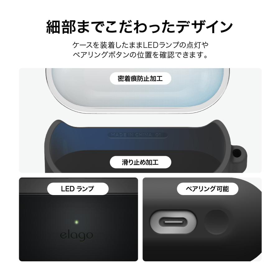Galaxy Buds3 FE Buds 3 Pro ケース カラビナ 付 耐衝撃 ソフト クリア シリコン カバー GalaxyBuds3 3FE ギャラクシーバッズ3プロ 対応 elago DUO HANG CASE | elago | 04