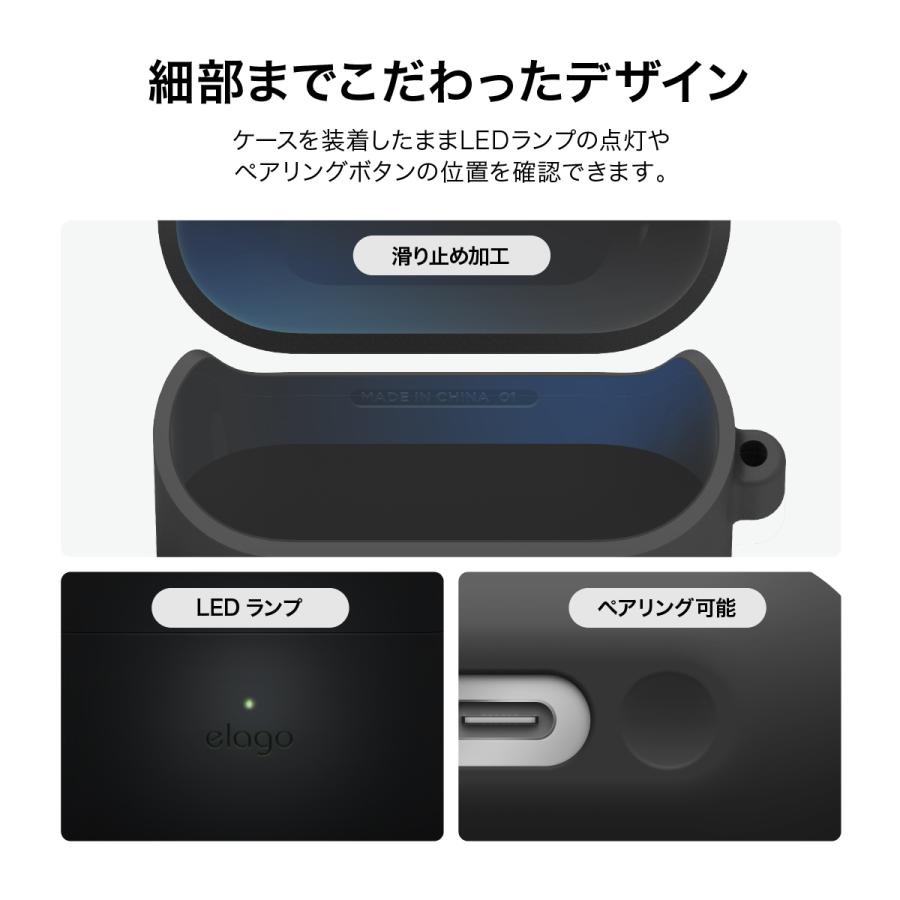 Galaxy Buds3 FE Buds 3 Pro ケース 耐衝撃 カラビナ 付 薄型 ソフト シリコン カバー GalaxyBuds3 3FE ギャラクシーバッズ3プロ 対応 elago ORIGINAL HANG | elago | 04