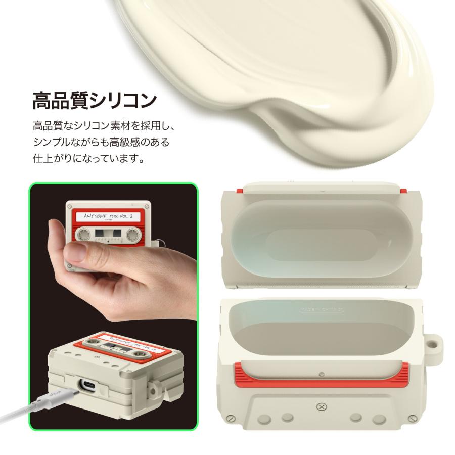 Galaxy Buds3 FE Buds 3 Pro ケース 耐衝撃 シリコン カバー GalaxyBuds3 ギャラクシー バッズ 3FE ギャラクシーバッズ3プロ 対応 elago CASETTE TAPE HANG CASE | elago | 02