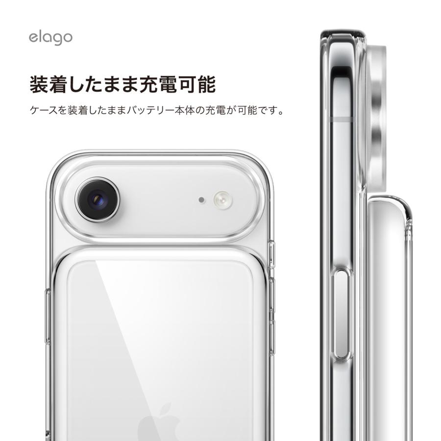 iPhone Air MagSafeバッテリー ケース クリア 薄型 軽量 MagSafe バッテリー 耐衝撃 透明 カバー iPhoneAir マグセーフ バッテリー 対応 elago HYBRID CASE | elago | 04