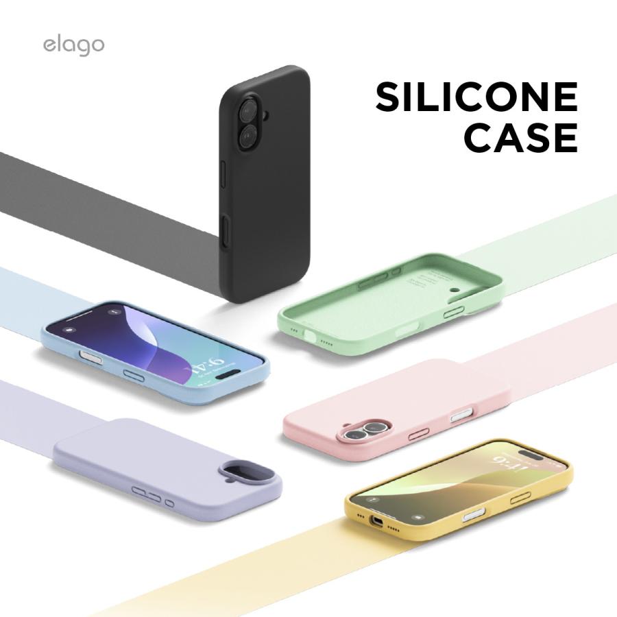 elago iPhone 16 Plus ケース シリコン 耐衝撃 スマホケース 指紋 防止