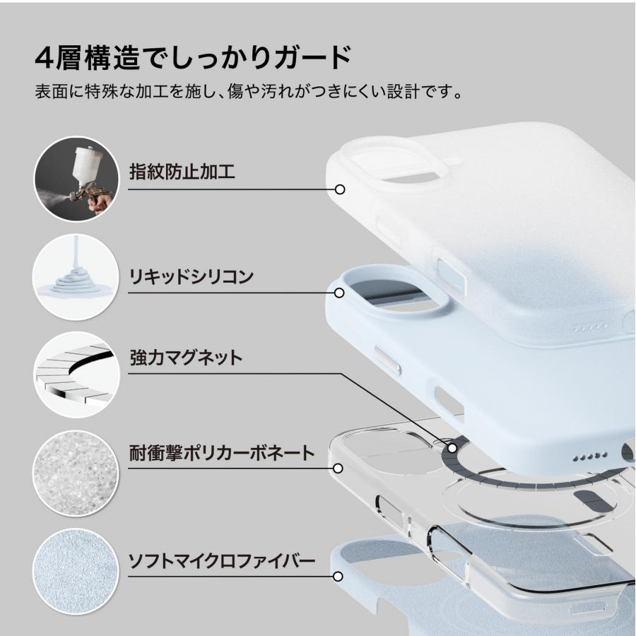 iPhone 16 Pro Max ケース MagSafe シリコン 耐衝撃 スマホケース 指紋 防止 マグセーフ シリコンケース iPhone16ProMax 対応 elago MAGNETIC SILICONE CASE | elago | 03