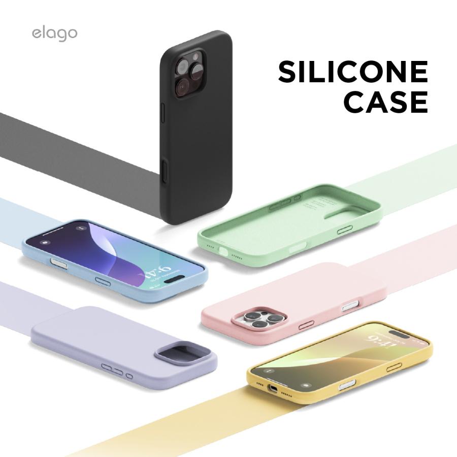 elago iPhone 16 Pro ケース シリコン 耐衝撃 スマホケース 指紋