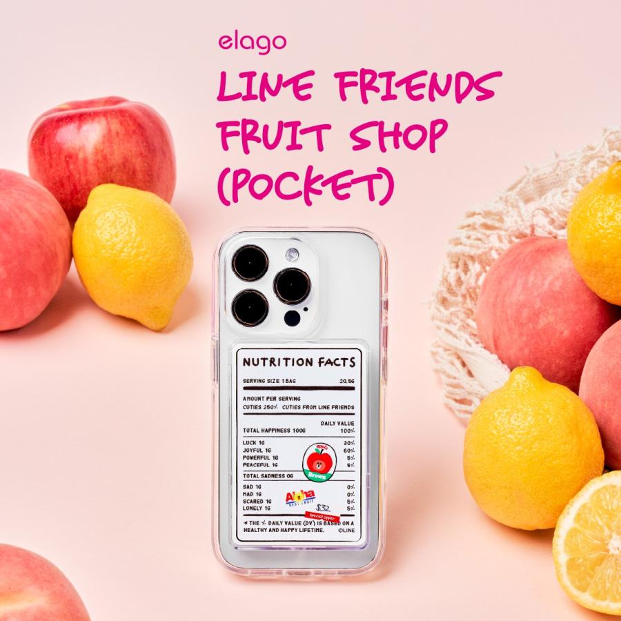 MagSafe カードケース ラインフレンズ 公式 ライセンス カード 収納 ポケット マグセーフ カード入れ 各種 iPhone スマホ 対応 elago LINE FRIENDS Fruit Shop | elago