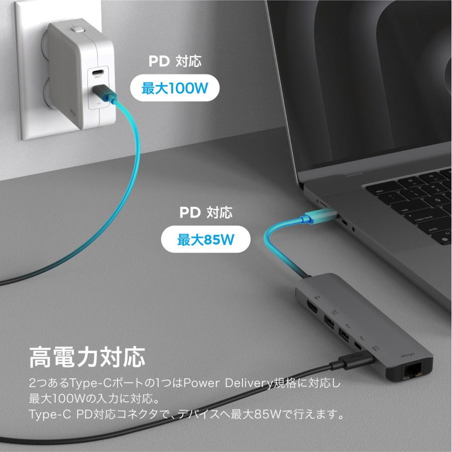 MacBook Pro Air iPad Pro ハブ USB Type-C LAN HDMI USB 3.0 6ポート マルチハブ PowerDelivery USB TypeC USB-ハブ USBC タイプC 対応 elago 6 IN 1 MULTI HUBの画像