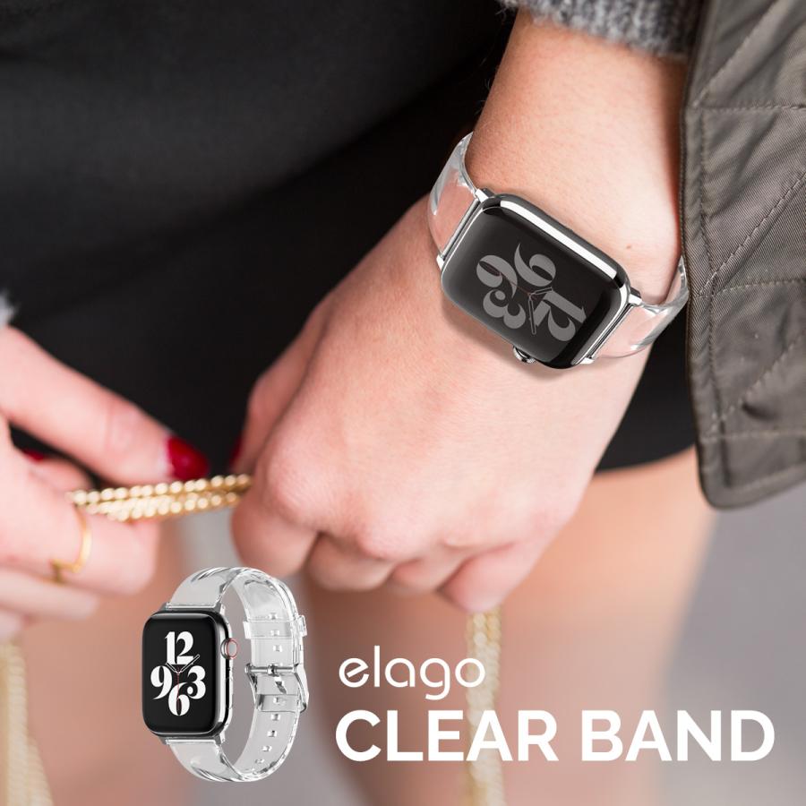 Apple Watch バンド クリア 透明 交換 ベルト 軽量 クリアバンド 透明バンド アップルウォッチ Ultra Ultra2 SE SE2 10 9 8 7 他 elago CLEAR BAND | elago