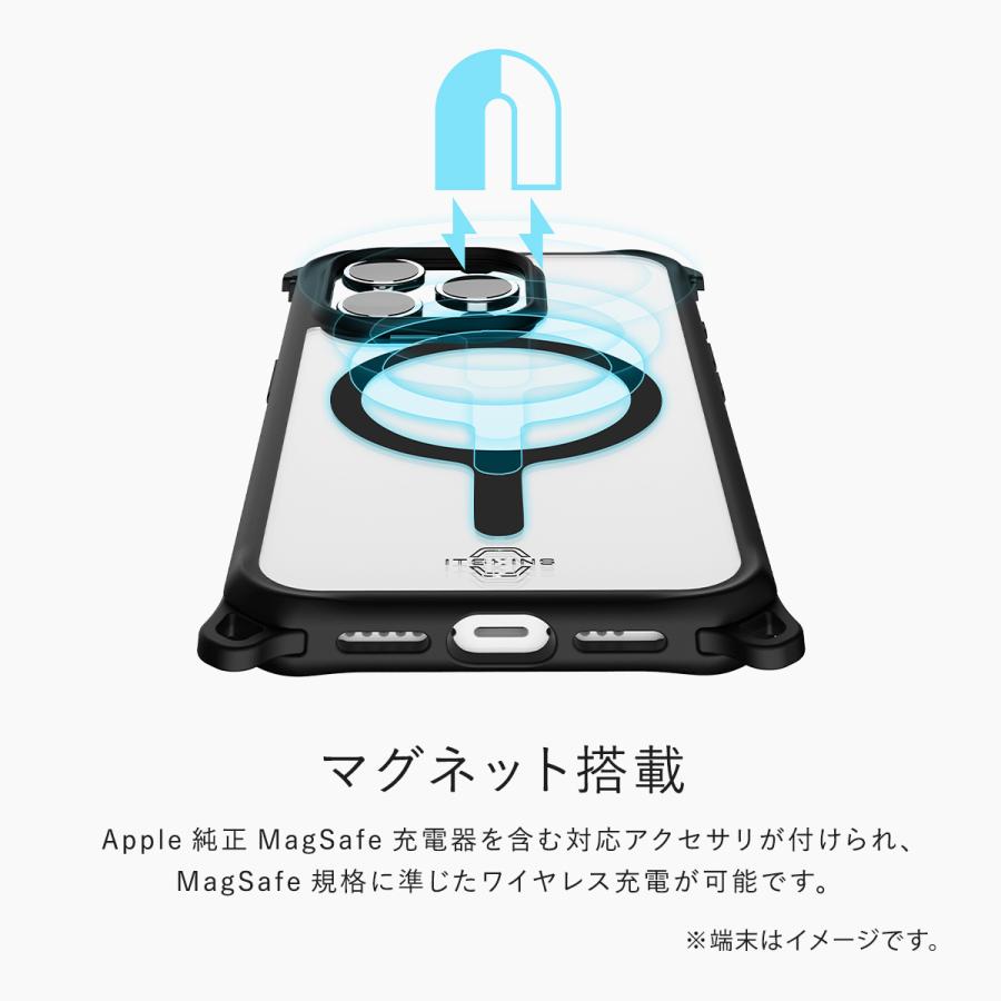 iPhone15Pro ケース MagSafe 対応 耐衝撃 抗菌 クリア カバー Apple iPhone15 Pro アイフォン15 プロ 対応 ITSKINS HYBRID R // SLING (MagSafe)｜comwap｜03