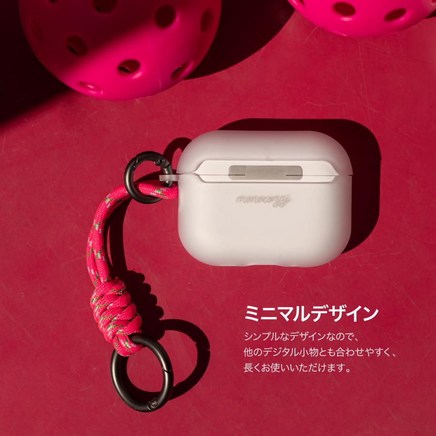 AirPods Pro3 ケース フロスト クリア 耐衝撃 カラビナ 付 カバー