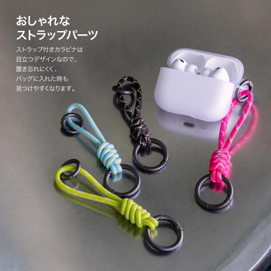 AirPods Pro3 ケース フロスト クリア 耐衝撃 カラビナ 付 カバー