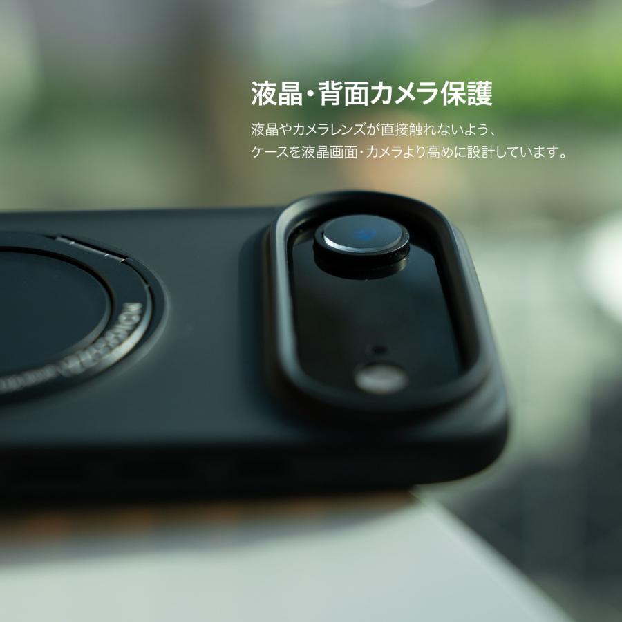 iPhone Air ケース クリア MagSafe 回転 リング スタンド ストラップ