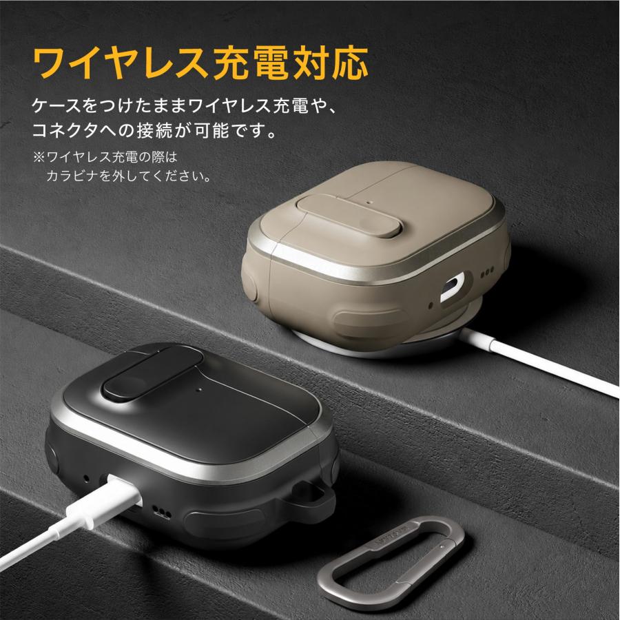 MAGEASY AirPods Pro 3 ケース 耐衝撃 ロック 機能 落下防止 カラビナ