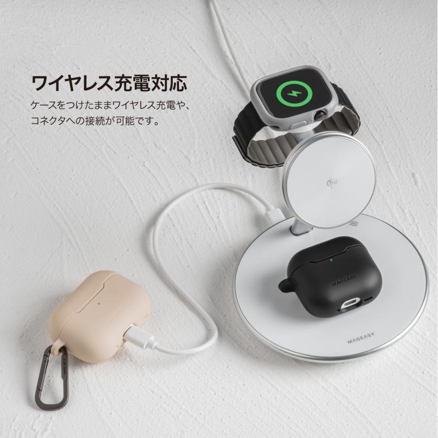 MAGEASY AirPods Pro2 AirPods Pro ケース 耐衝撃 落下防止 カラビナ 